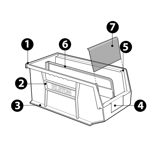Stack & Hang Bin, 16-1/2" W x 7" H x 14-3/4" D, Blue Smart Ofis
