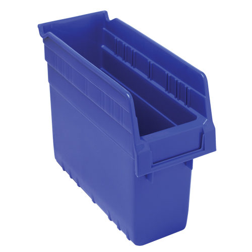 Store-Max Shelf Bins, 4-3/8" W x 8" H x 11-5/8" D, Blue, 44 lbs. Capacity Smart Ofis