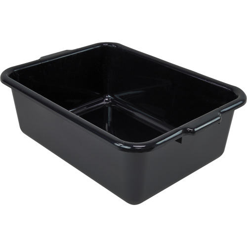Bac d'entreposage tout usage &agrave; fond plat, 7" ha x 15" p x 21" lo, Plastique, Noir Smart Ofis