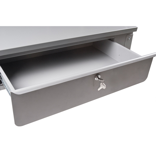 Wall-Mounted Shop Desk, 34-1/2" W x 28" D x 31" H, Grey Smart Ofis