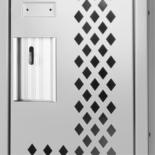 Clean Line Lockers, 12" x 12" x 72", Steel, Grey, Rivet (Assembled), Perforated Smart Ofis