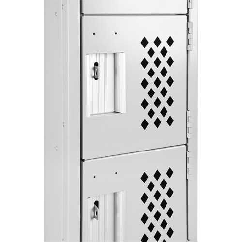 Assembled Clean Line Perforated Economy Lockers, 6 -tier, Bank of 4, 18" x 72" x 12", Steel Smart Ofis