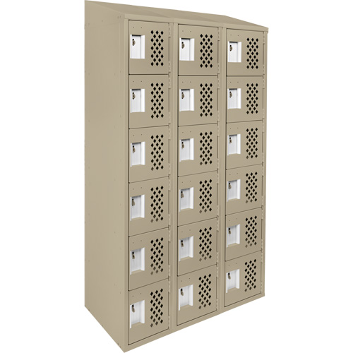Clean-Line Perforated Lockerette, 6 -tier, Bank of 3, 15" x 72" x 12", Steel Smart Ofis
