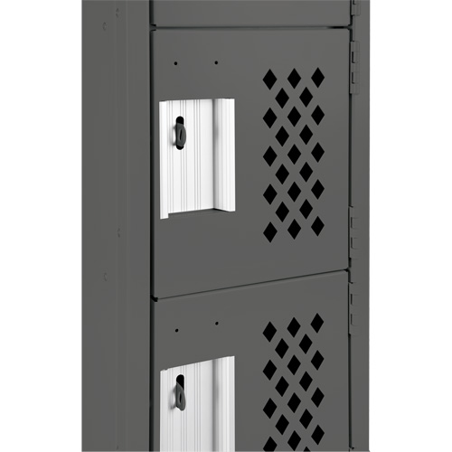 Assembled Lockerettes Clean Line Perforated Economy Lockers, 6 -tier, Bank of 3, 18" x 72" x 12", Steel Smart Ofis