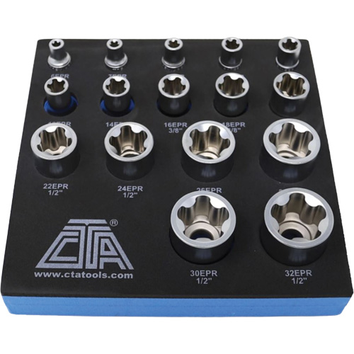 5-Point EPR Torx Socket Set, 16 Pieces, 1/4"/3/8"/1/2" Drive Size Smart Ofis