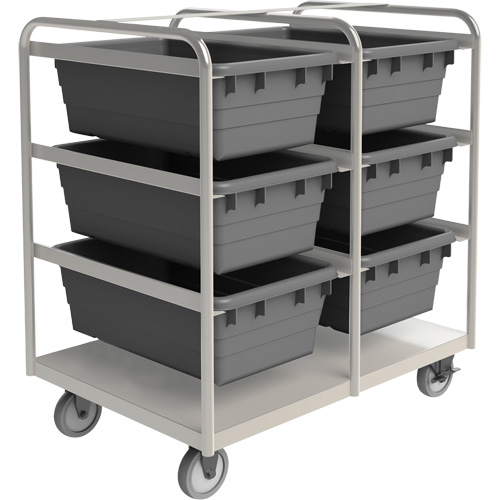 Mobile Tub Rack, Double-sided, 6 bins, 26" W x 36" D x 42" H Smart Ofis