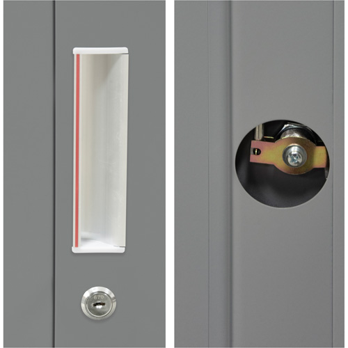 Combination Storage Cabinet, 36" W x 18" D x 72" H, Grey Smart Ofis