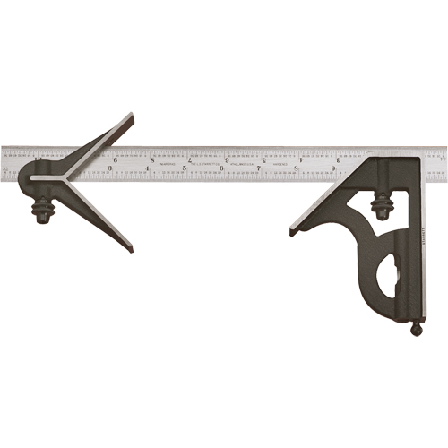 &eacute;querres mixtes &agrave; t&ecirc;te carr&eacute;e & centre - S&eacute;rie No 11HC, avec t&ecirc;te en fonte, 300 mm lo, 0,5 mm et 1/32" Graduations, Acier, Ordinaire Smart Ofis