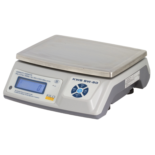 Electronic Digital Weighing Scales, 60 lbs. / 30 kg Cap., 0.01 kg/10 g/0.02 lbs./0.5 oz. Graduations Smart Ofis