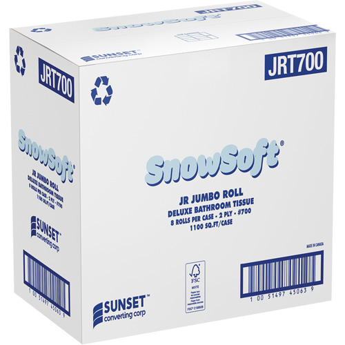 Snowsoft Deluxe Bathroom Tissue, Jumbo Roll, 2 Ply, White Smart Ofis