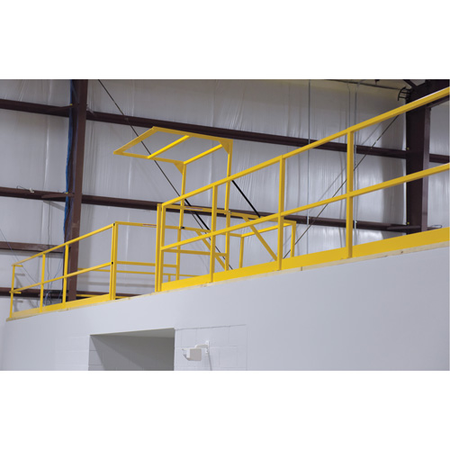Mezzanine Safety Gate, 68-1/2" L x 42" H, 80-1/16" Raised, Yellow Smart Ofis