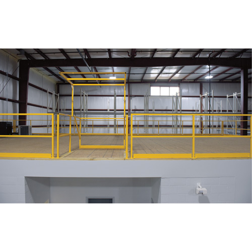 Mezzanine Safety Gate, 68-1/2" L x 42" H, 80-1/16" Raised, Yellow Smart Ofis