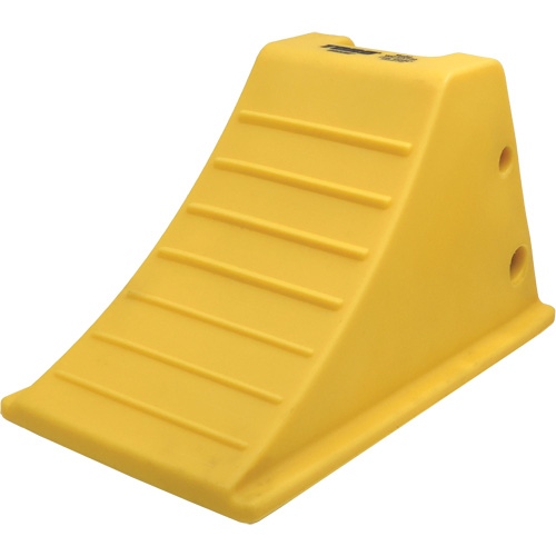 75 Ton Large Equipment Wheel Chock with Aluminum Cleats, Urethane, Yellow Smart Ofis
