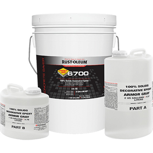6700 100% Solids Decorative Epoxy, 3 gal., Epoxy-Based, High-Gloss, Grey Smart Ofis