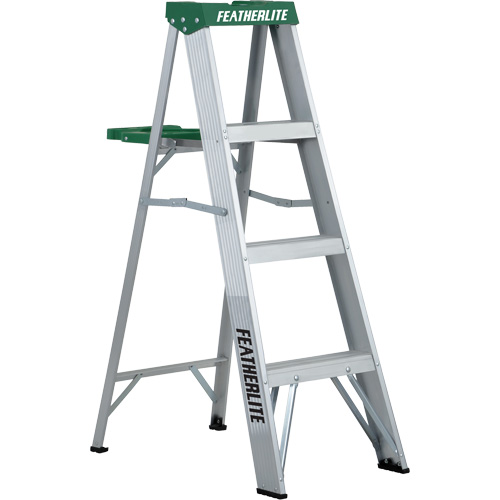 Commercial Duty Stepladders (2400 Series), 4', Aluminum, 225 lbs. Capacity, Type 2 Smart Ofis