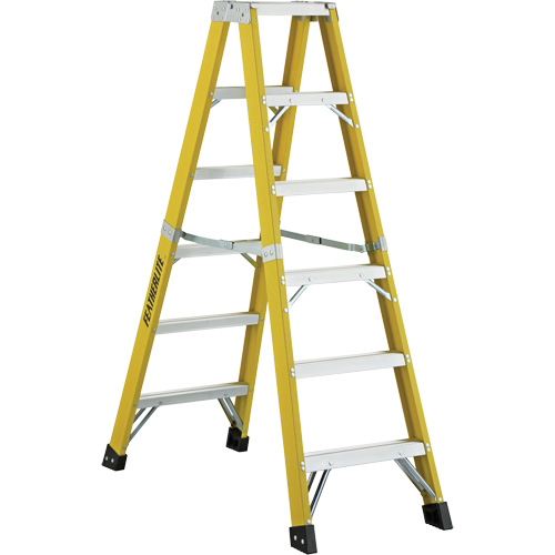 6600 Series Industrial Heavy-Duty 2-Way Stepladders, Fibreglass, 300 lbs. Capacity, 6' Smart Ofis