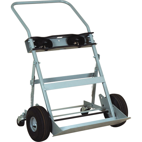 Four-Wheel Cylinder Hand Trucks, Pneumatic Wheels, 28" W x 6" L Base, 1000 lbs. Smart Ofis