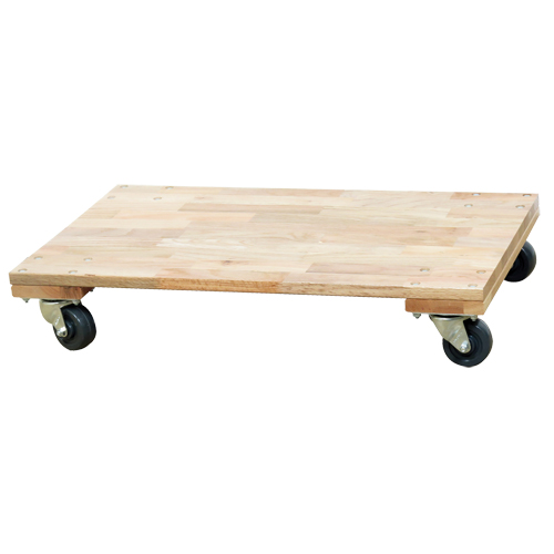 Solid Platform Wood Dolly, Rubber Wheels, 900 lbs. Capacity, 18" W x 30" D x 6" H Smart Ofis
