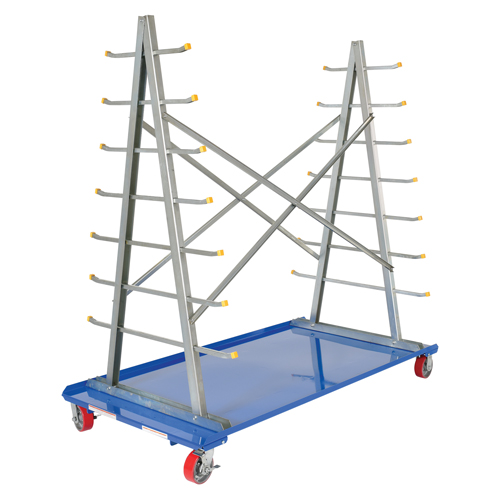 A-Frame Bar & Pipe Cart, Steel, 36-3/4" W x 73-3/4" D x 72-1/2" H, 2000 lbs. Capacity Smart Ofis