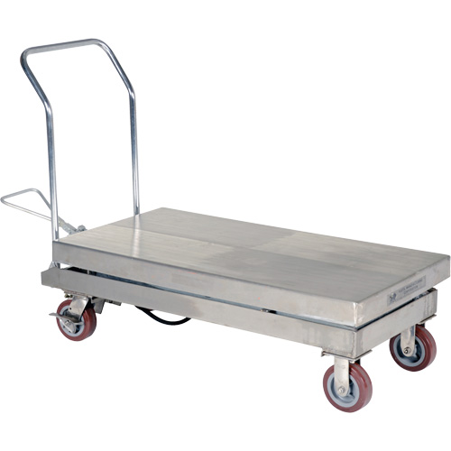 Manual Hydraulic Scissor Lift Table, 47" L x 24" W, Partial Stainless Steel, 2000 lbs. Capacity Smart Ofis