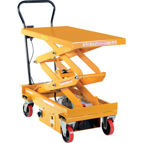 DC Powered Hydraulic Scissor Lift Elevating Cart, Steel, 39-3/4" L x 20-1/2" W, 1000 lbs. Capacity Smart Ofis