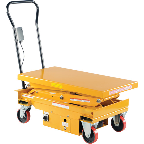 DC Powered Hydraulic Scissor Lift Elevating Cart, Steel, 39-3/4" L x 20-1/2" W, 1000 lbs. Capacity Smart Ofis