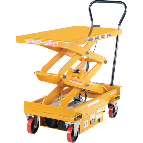 DC Powered Hydraulic Scissor Lift Elevating Cart, Steel, 39-3/4" L x 20-1/2" W, 1000 lbs. Capacity Smart Ofis