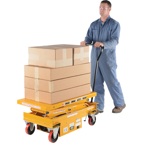 DC Powered Hydraulic Scissor Lift Elevating Cart, Steel, 39-3/4" L x 20-1/2" W, 1000 lbs. Capacity Smart Ofis