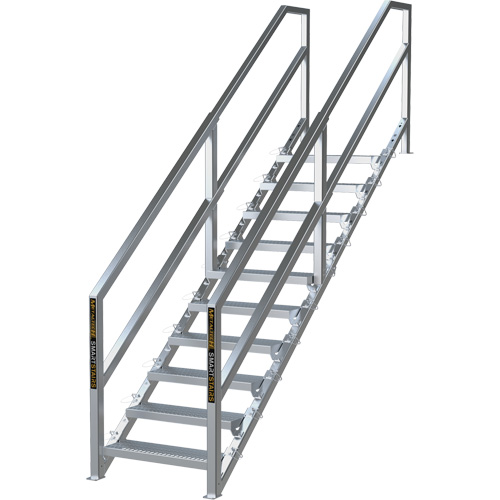 SmartStairs 6-10 Steps Modular Construction Stair System, 75" H Smart Ofis