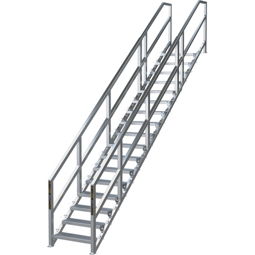 SmartStairs 17-21 Steps Modular Construction Stair System, 157-1/2" H Smart Ofis