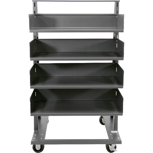 Single-Sided Heavy Duty A-Frame Cart with 4 Large Trays, 38" x 25" x 63", 2500 lbs. Capacity Smart Ofis
