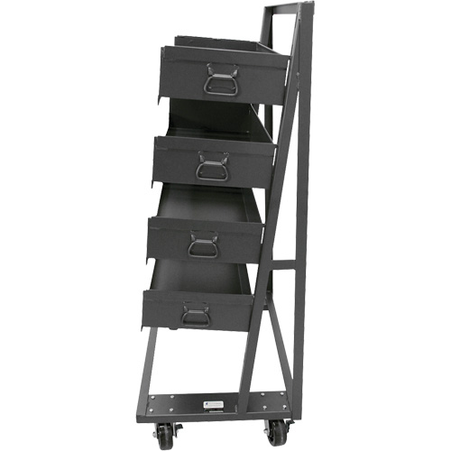 Single-Sided Heavy Duty A-Frame Cart with 4 Large Trays, 38" x 25" x 63", 2500 lbs. Capacity Smart Ofis