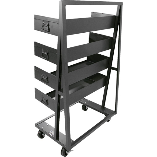 Single-Sided Heavy Duty A-Frame Cart with 4 Large Trays, 38" x 25" x 63", 2500 lbs. Capacity Smart Ofis