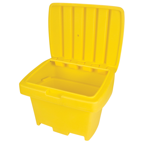 Heavy-Duty Outdoor Salt and Sand Storage Container, 30" x 24" x 24", 5.5 cu. Ft., Yellow Smart Ofis