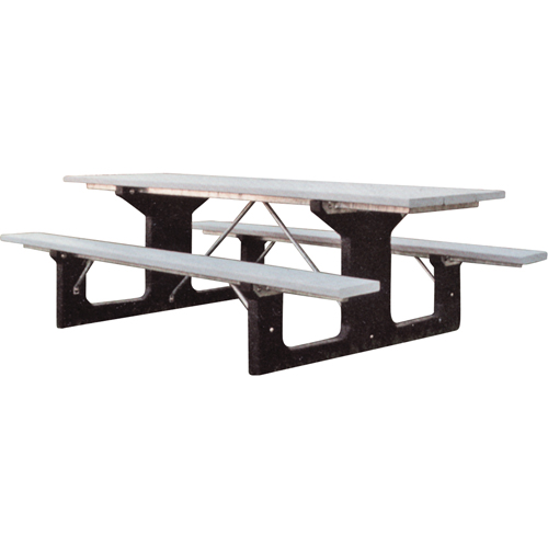 Recycled Plastic Picnic Tables, 6' L x 61-1/2" W, Grey Smart Ofis