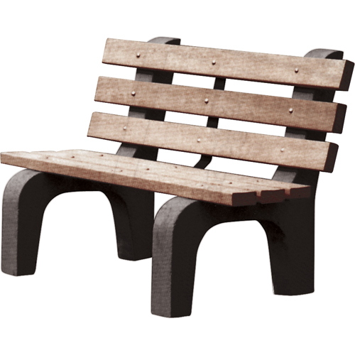 Park Benches, Recycled Plastic, 72" L x 25" W x 31" H, Brown Smart Ofis
