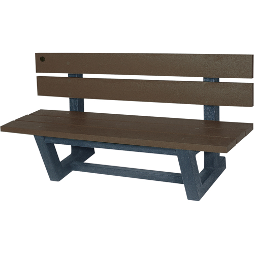 Outdoor Park Benches, Recycled Plastic, 72" L x 23-3/16" W x 29-13/16" H, Umber Smart Ofis