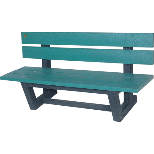 Outdoor Park Benches, Recycled Plastic, 72" L x 23-3/16" W x 29-13/16" H, Green Smart Ofis