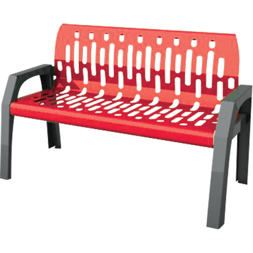 Stream Benches, Steel, 48" L x 25" W x 34" H, Red Smart Ofis