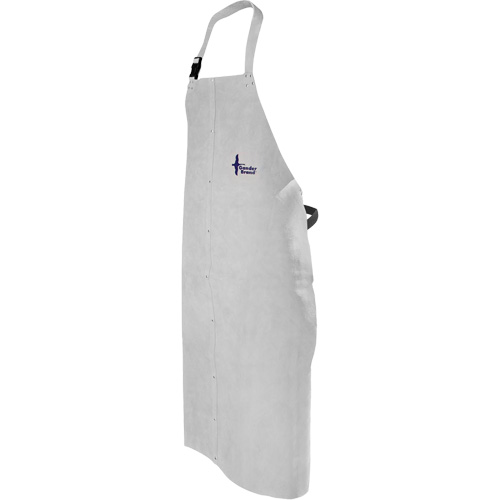 Leather Welding Apron, Bib, 52" L, Pearl Grey Smart Ofis