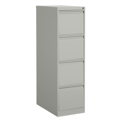 Vertical Filing Cabinet, Steel, 4 Drawers, 15-1/7" W x 25" D x 52" H, Grey Smart Ofis