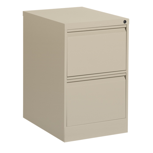 Vertical Filing Cabinet, Steel, 2 Drawers, 18-1/7" W x 25" D x 29" H, Beige Smart Ofis
