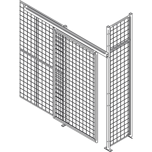 Standard-Duty Wire Mesh Partition Sliding Door, 4' W x 8' H Smart Ofis