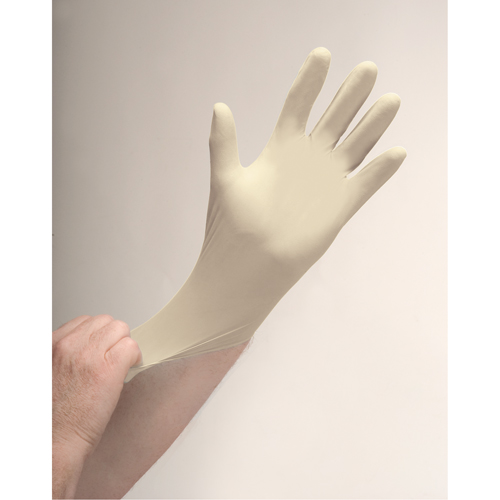 Gants d'examen de premi&egrave;re qualit&eacute; pour peau sensible, Petit, Latex, 4 mils, Poudr&eacute;s, Naturel Smart Ofis