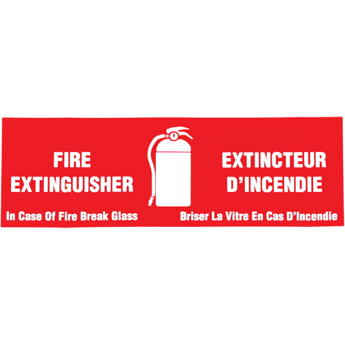 "Fire Extinguisher / Extincteur d'incendie" Label, 2" x 6", Vinyl, Bilingual with Pictogram Smart Ofis
