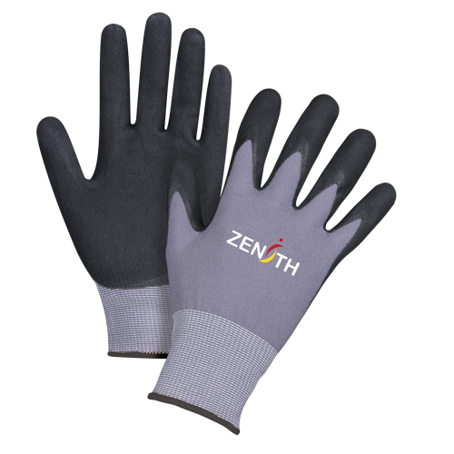 Gants ZX-1 de premi&egrave;re qualit&eacute; compatibles avec les &eacute;crans tactiles, 10/T-Grand, R&ecirc;vetement Nitrile/Mousse de nitrile, Calibre 15, Enveloppe en Nylon Smart Ofis