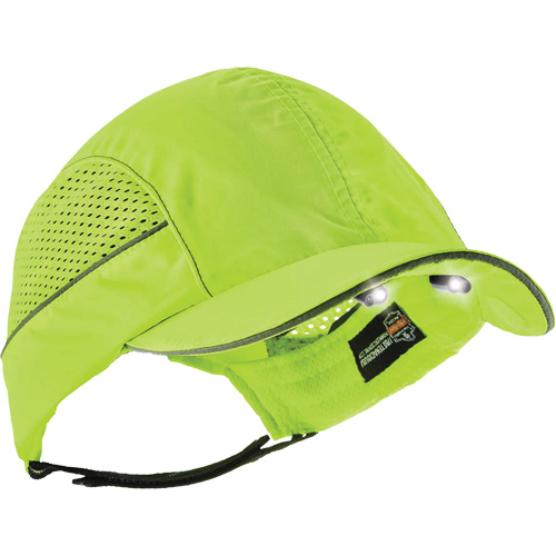 Casquette &agrave; bord court avec &eacute;clairage DEL Skullerz 8960, Vert lime haute visibilit&eacute; Smart Ofis