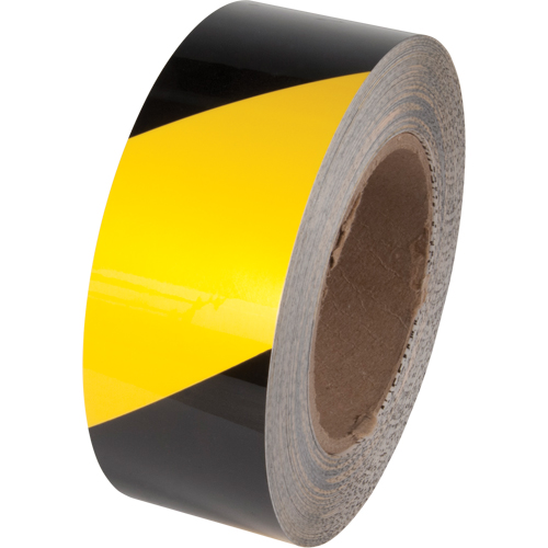 Tuff Mark&reg; Floor Marking Tape, 4" x 100', Polyester, Black and Yellow Smart Ofis