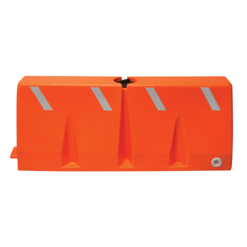 Traffic Barriers, Water-Filled, 62.25" L x 24" H, Orange Smart Ofis