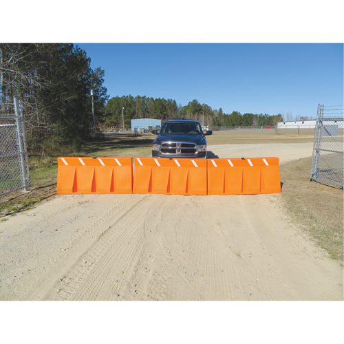 Traffic Barriers, Water-Filled, 62.25" L x 24" H, Orange Smart Ofis